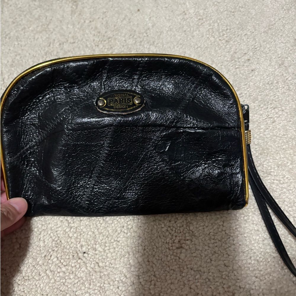 Black “original Paris design” set of 2 cosmetic pouches